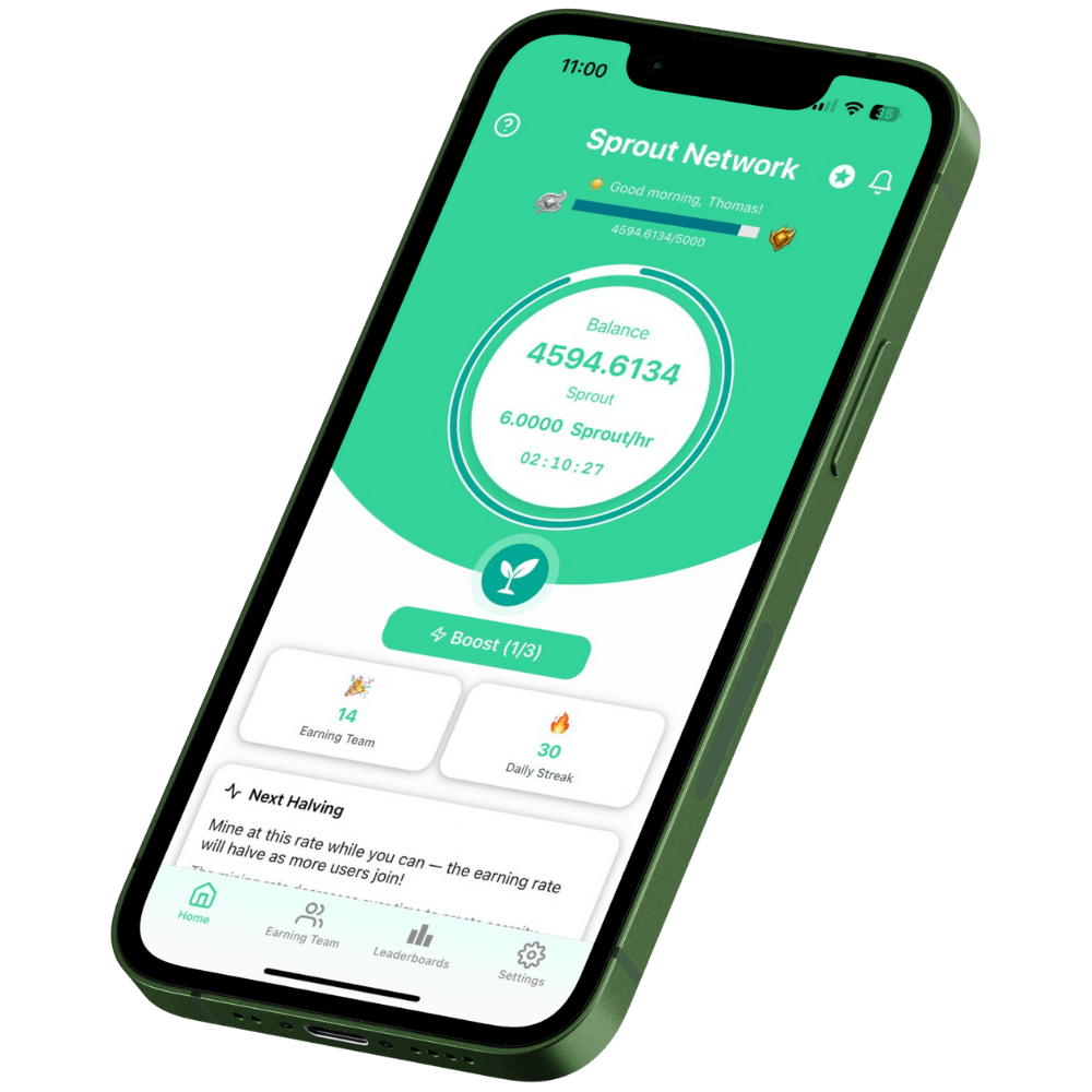 Sprout Network Mobile App Mockup